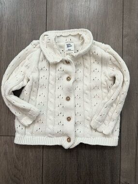 OshKosh B'gosh Ivory Cable Knit Cardigan for Infant/Baby - Size: 6 Months